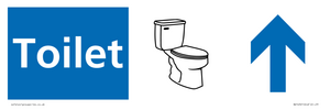 Toilet Illustrated Dementia Friendly Sign NHS Style Blue with arrows